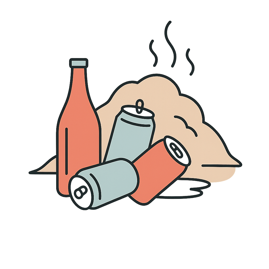 No plastic bottles illustration